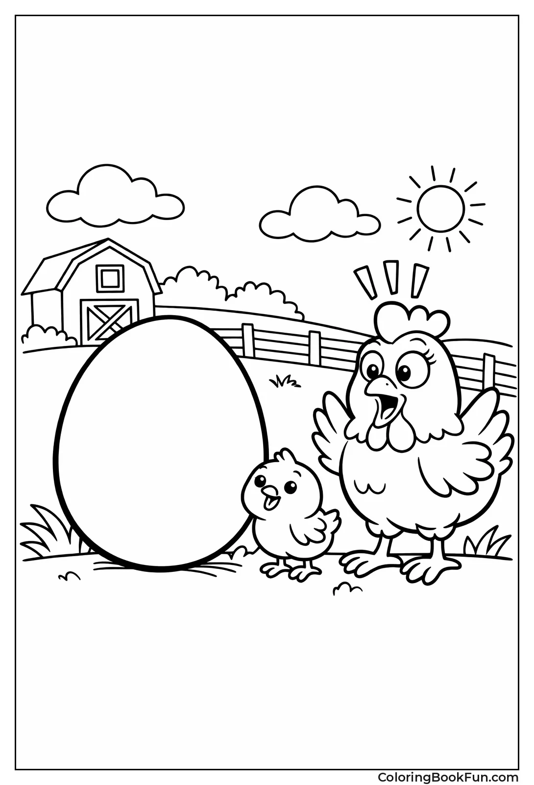 Giant Egg Surprises Hen