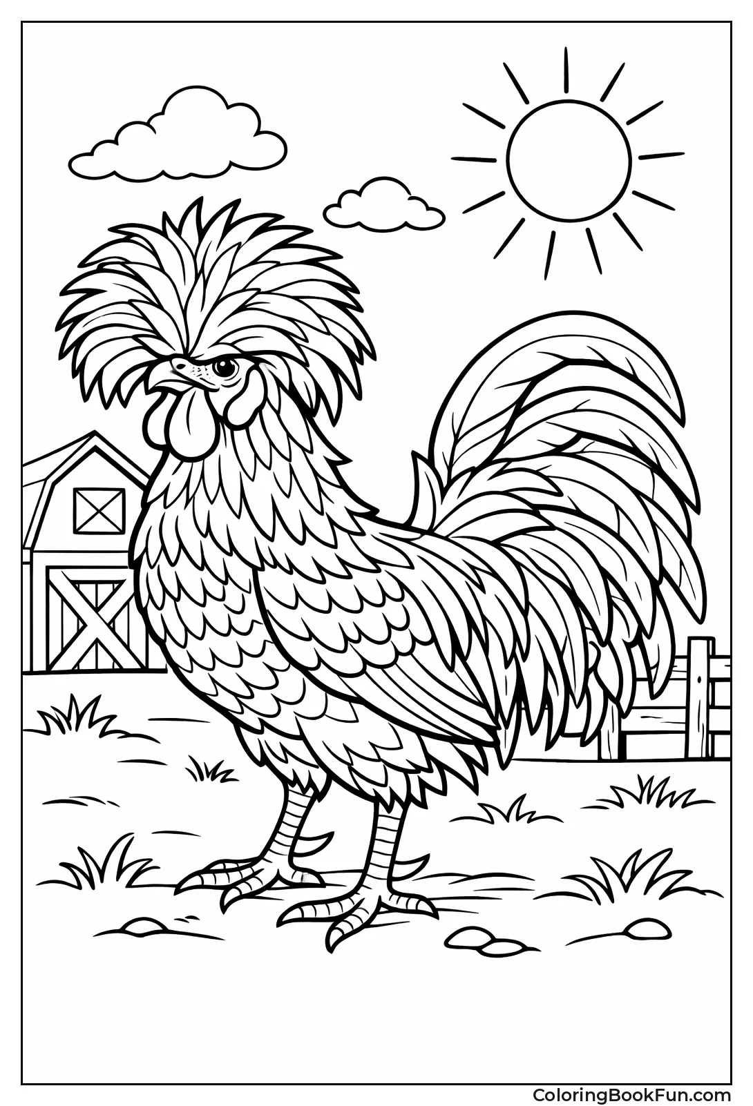 Crested Polish Rooster Poses