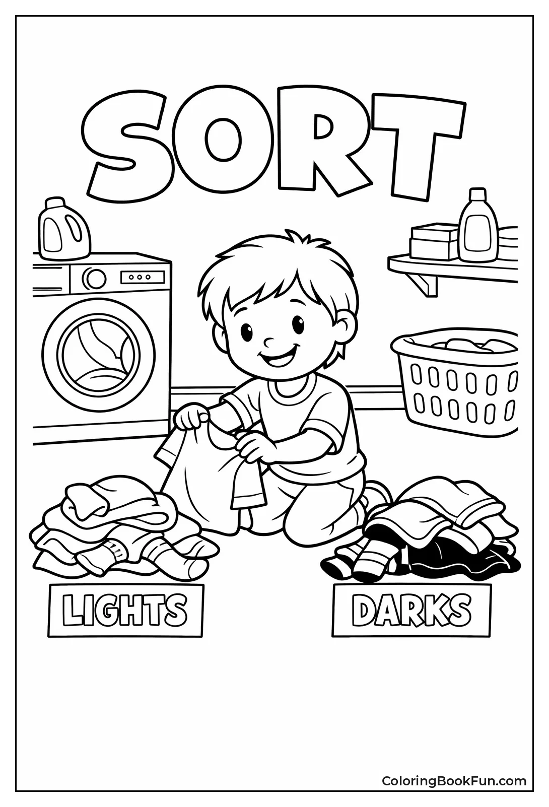 Child Sorts Lights and Darks