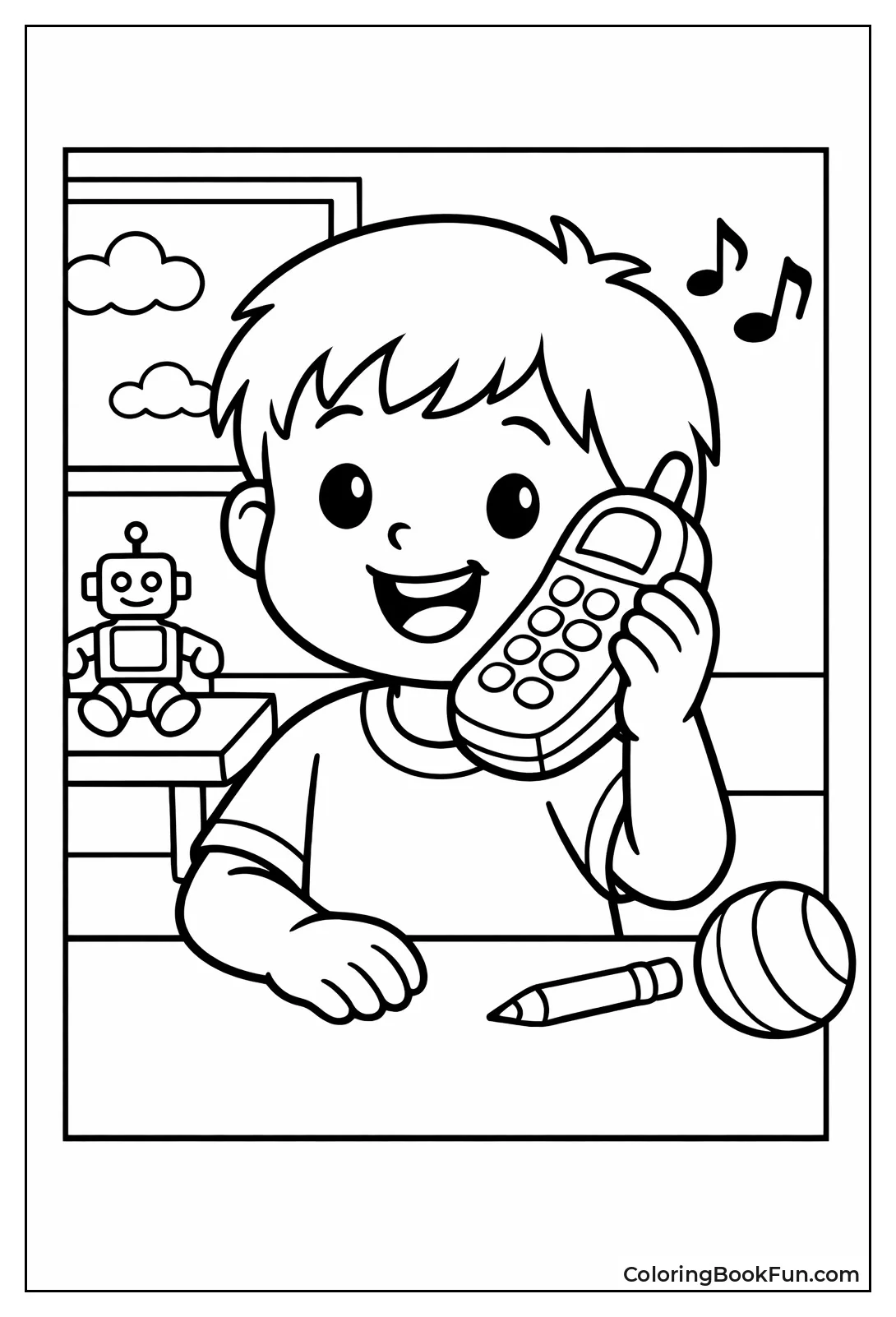 Child Talks on Toy Phone