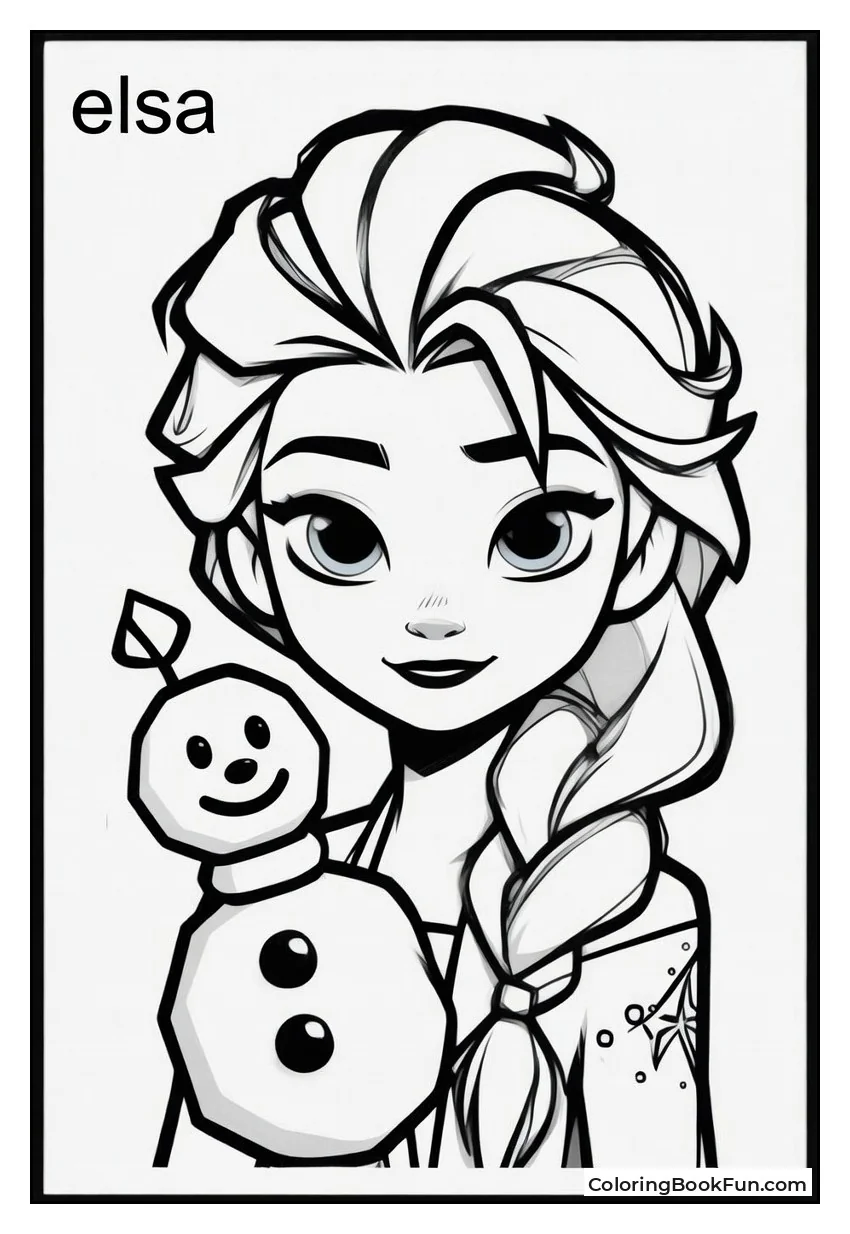 Young Elsa Builds Snowman