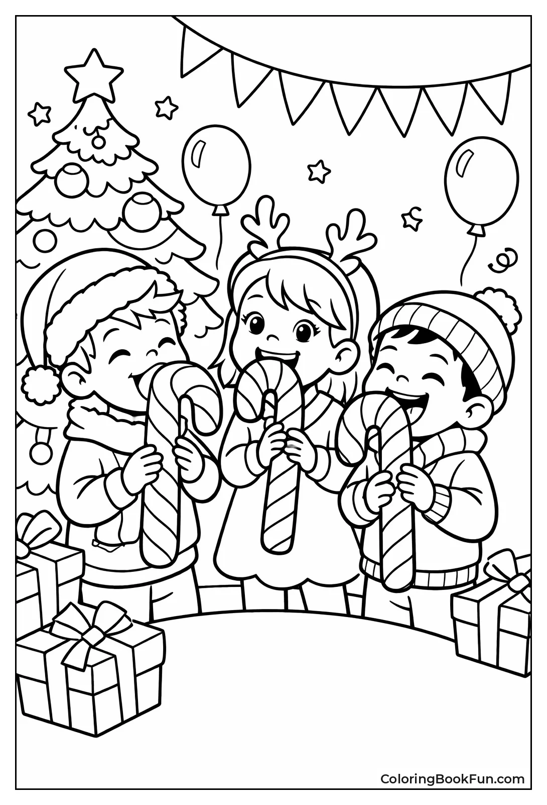 Children Lick Giant Candy Canes