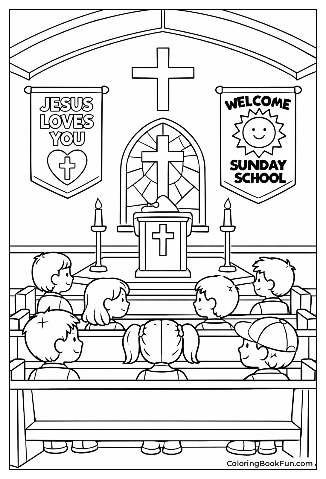 Kids in Church Pews