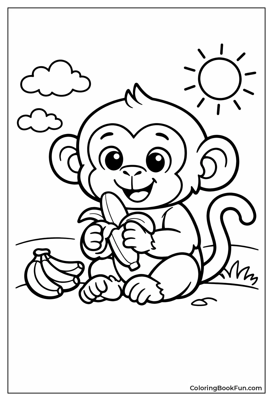 Chimpanzee Holds Ripe Banana