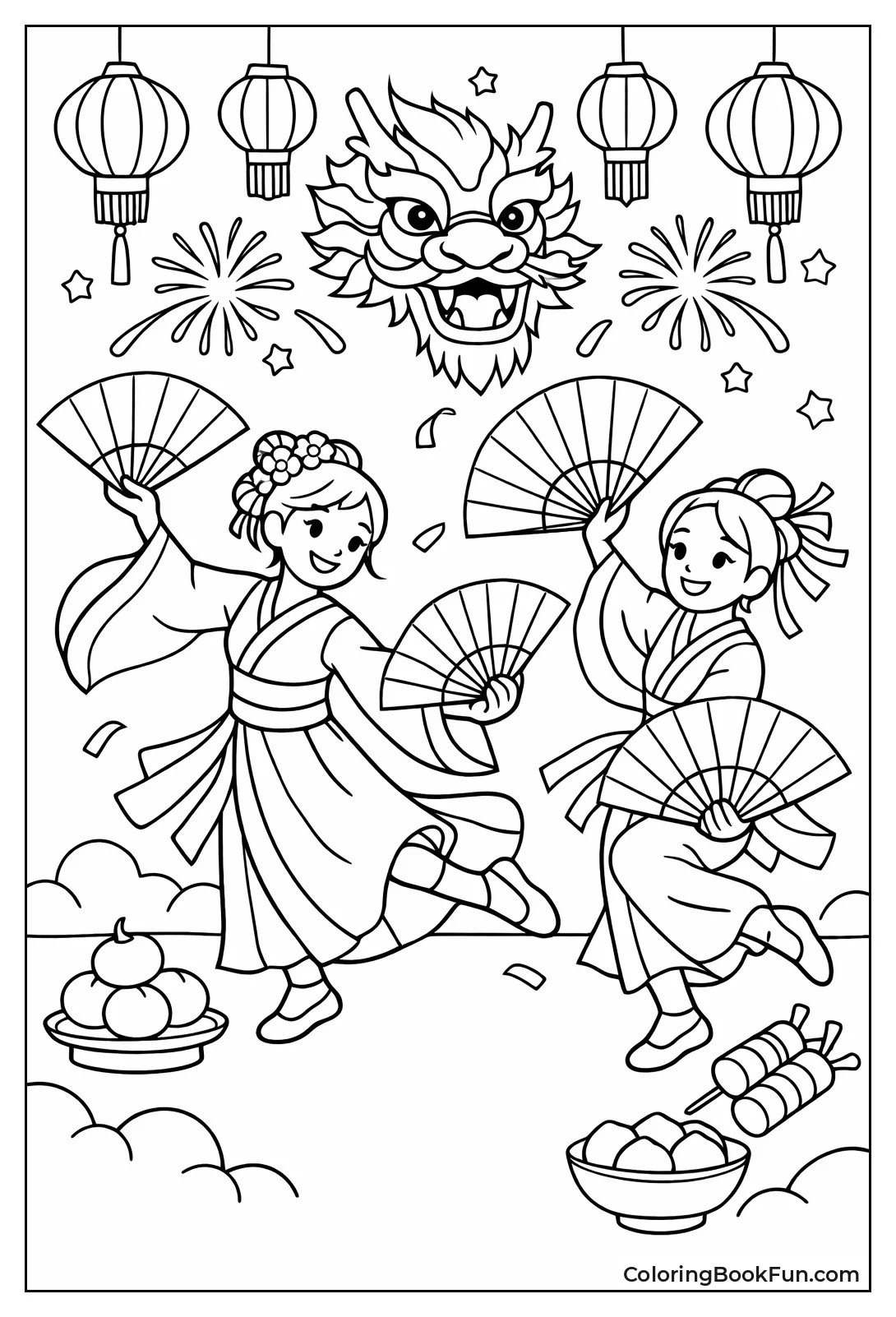 Dancers Twirl with Large Fans