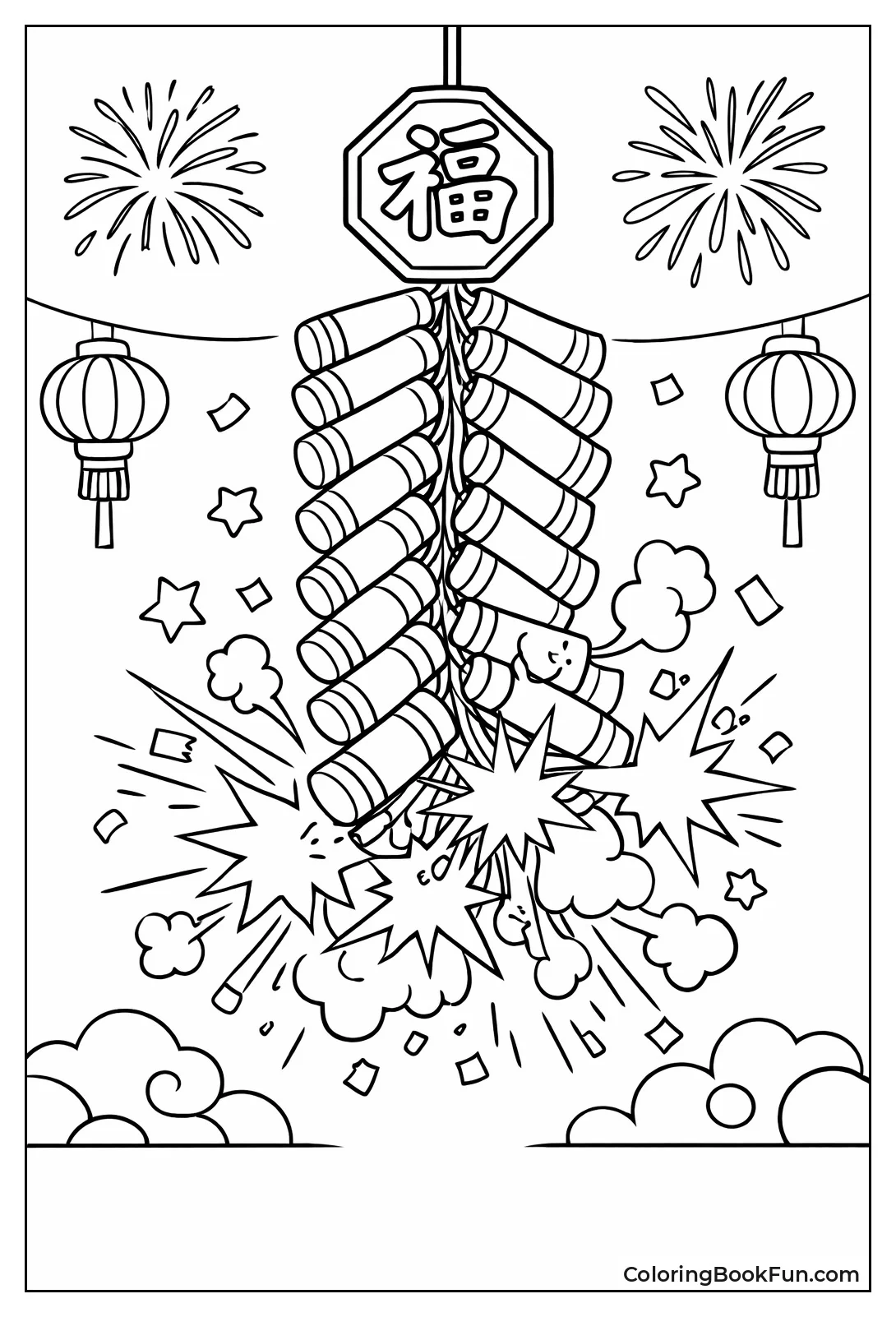 Firecrackers Explode with Spark Trails