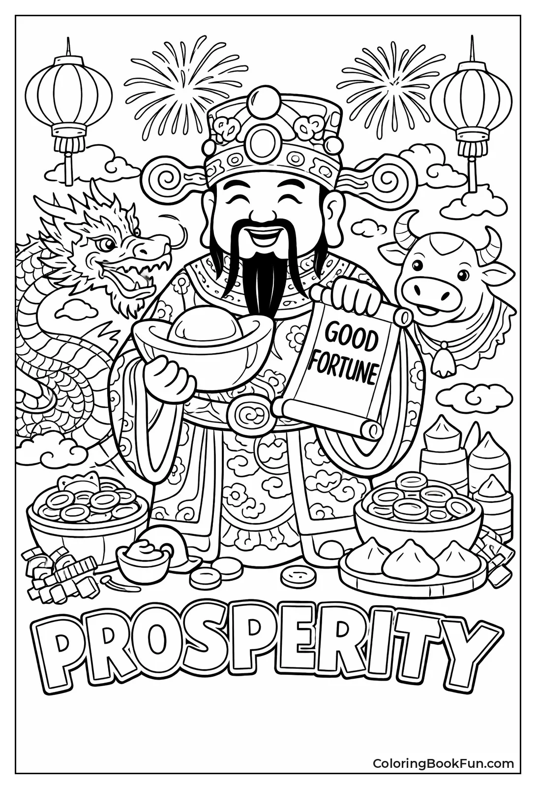 Wealth God Holds Gold Ingot