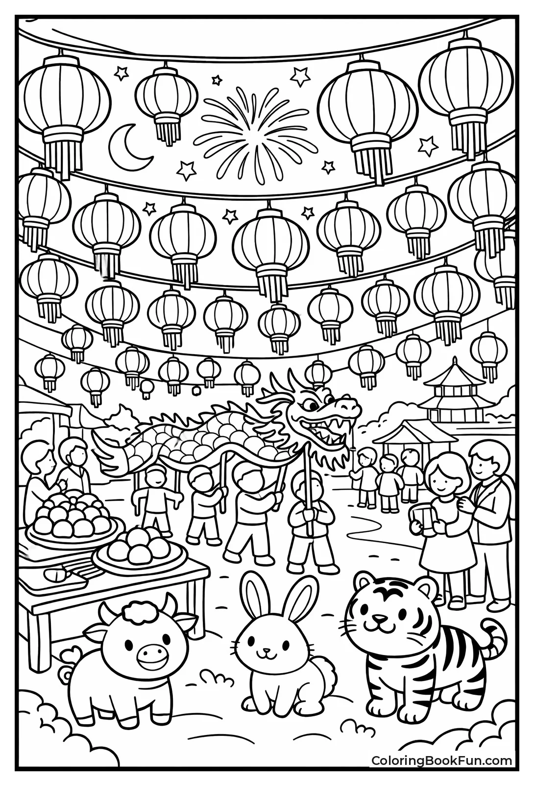 Glowing Lanterns Fill Night Sky