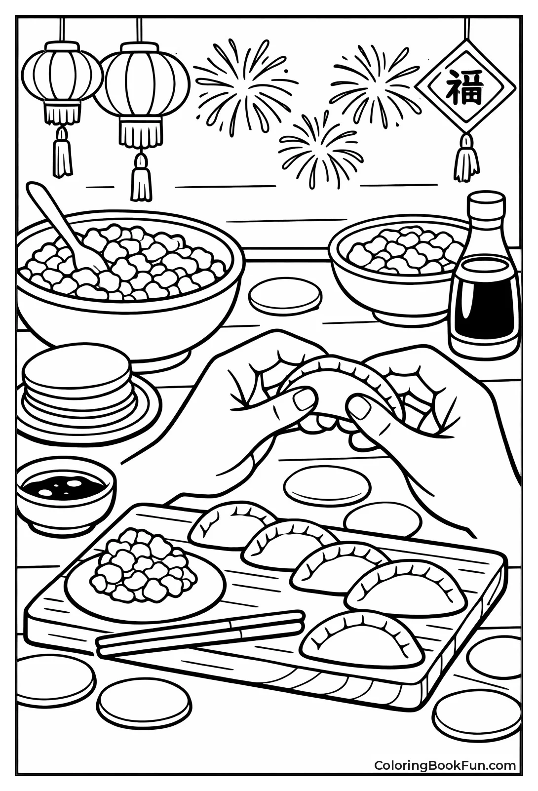 Hands Fold Crescent Shaped Dumplings