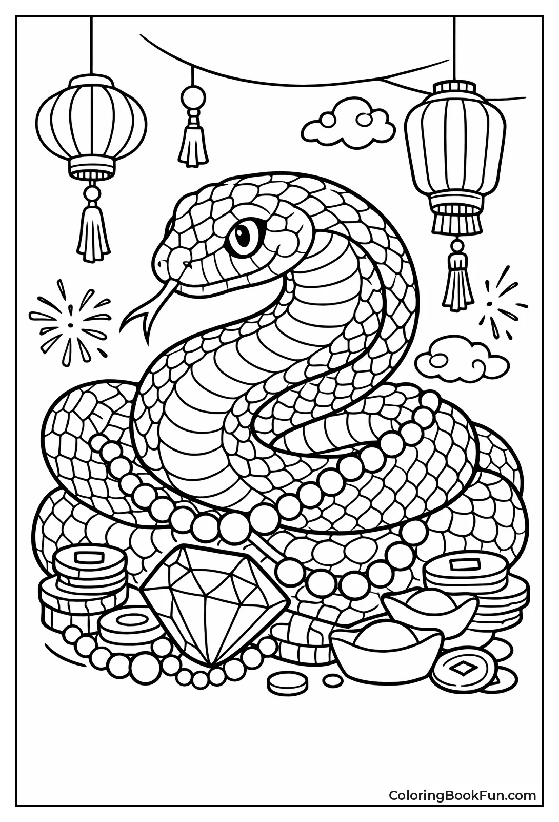 Snake Coils with Shiny Jewels