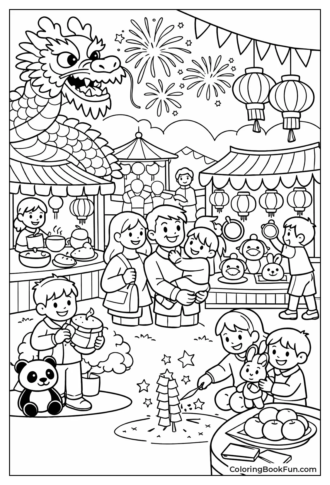 Crowded Fair with Fun Stalls