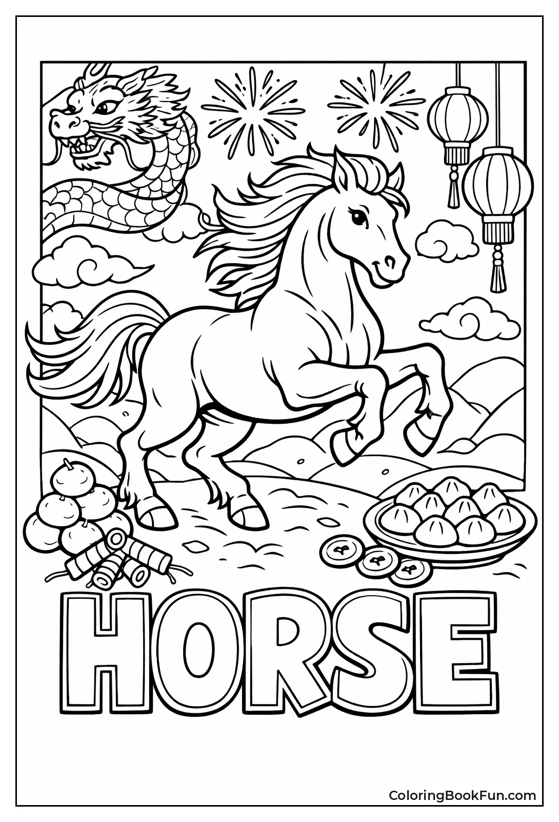 Horse Gallops with Flowing Mane