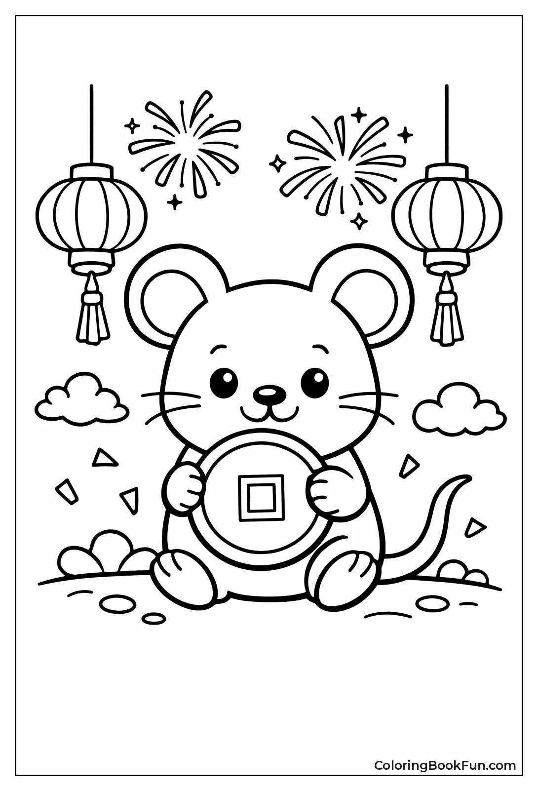 Cute Rat Grips Golden Coin