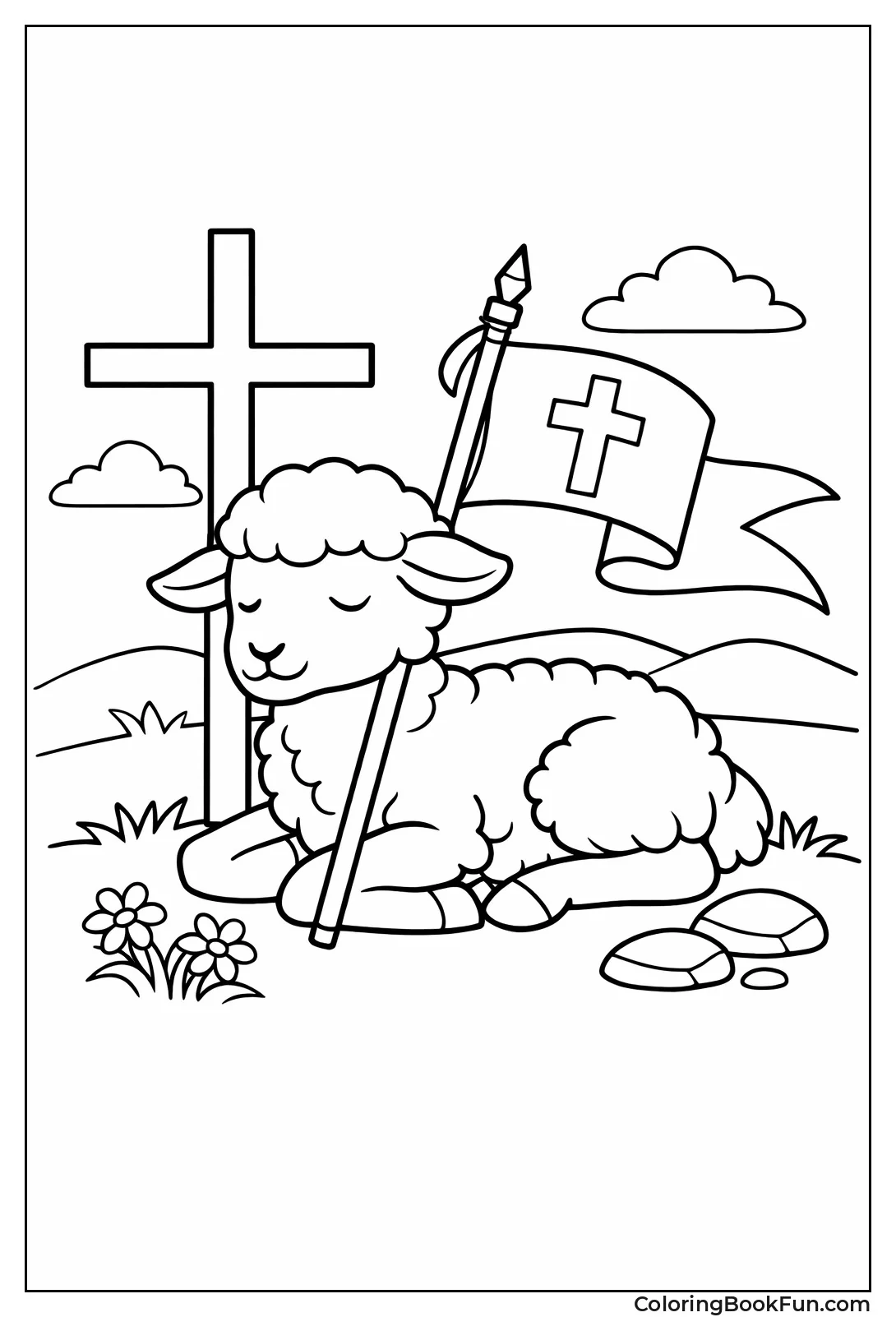 Lamb with Cross Banner