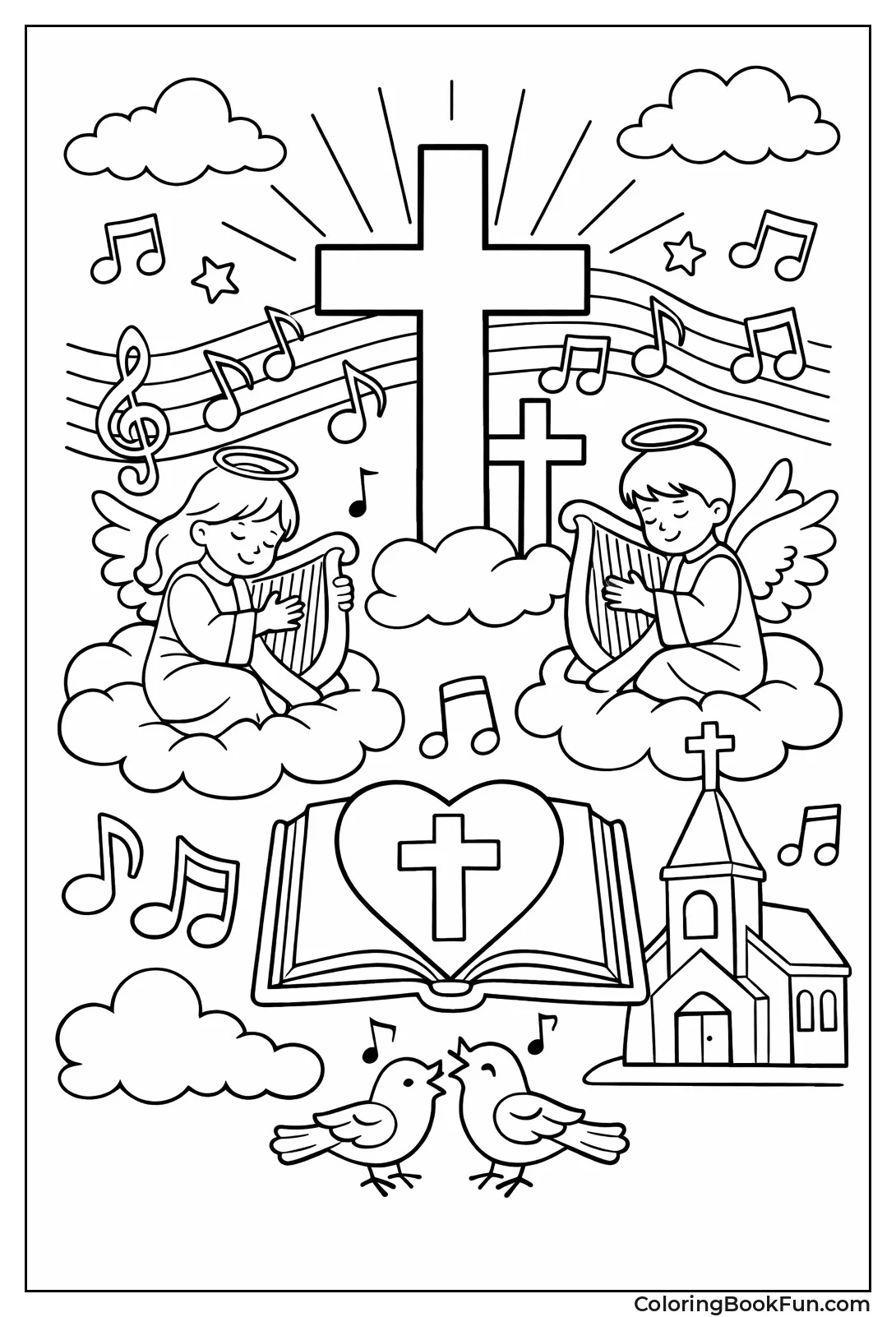 Angels Playing Heavenly Harps