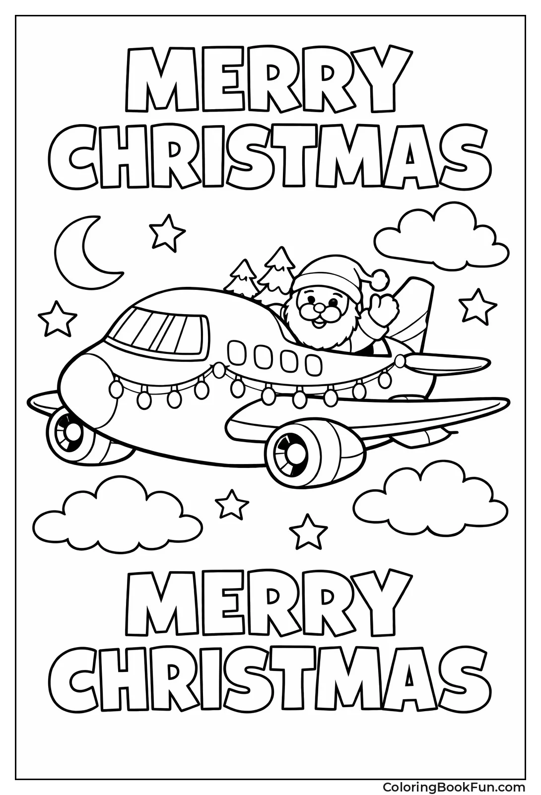 Christmas Plane with Santa Lights