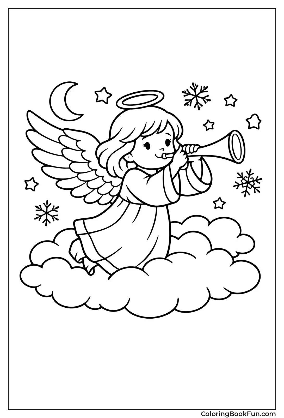 Angel Blows Golden Trumpet