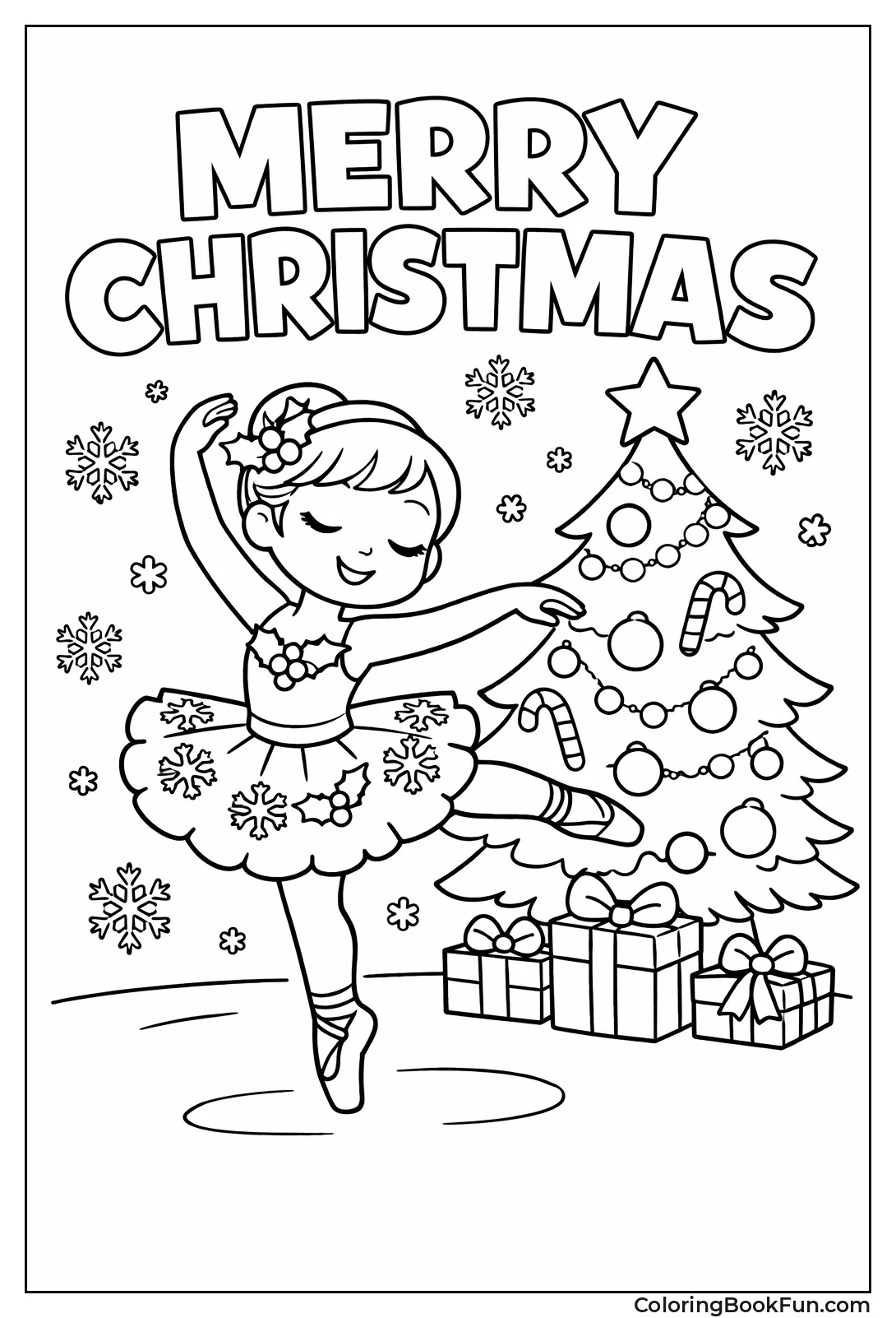 Christmas Ballerina by Tree