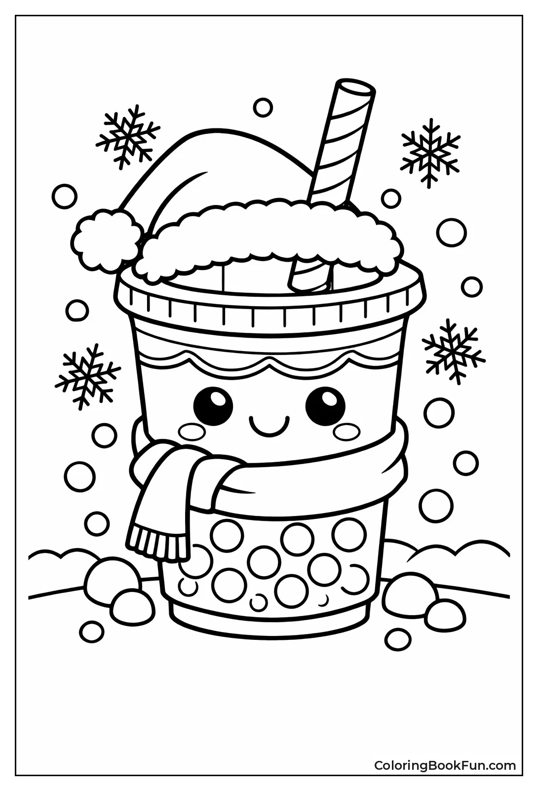 Christmas Boba with Santa Hat