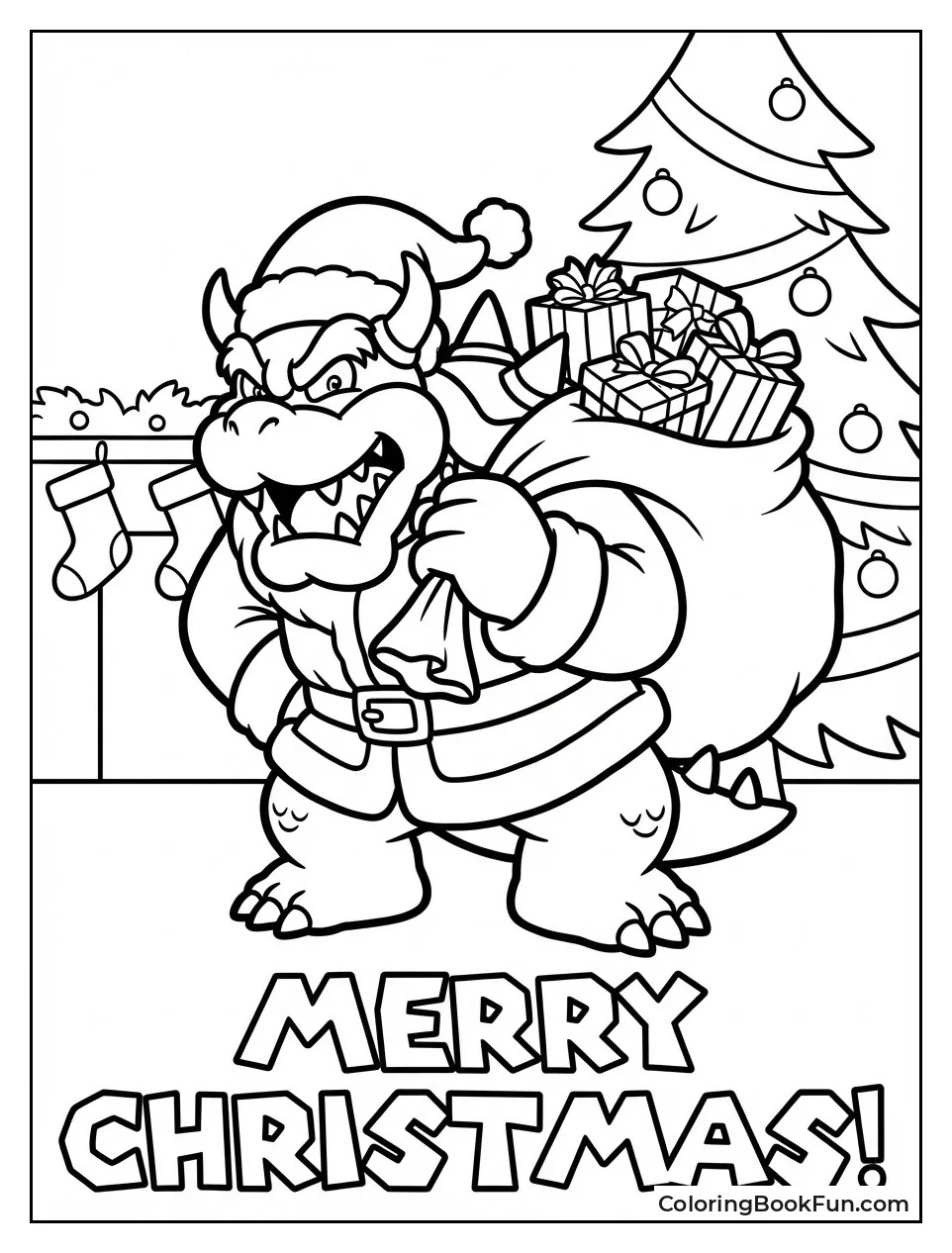 Santa Bowser Holds Gifts