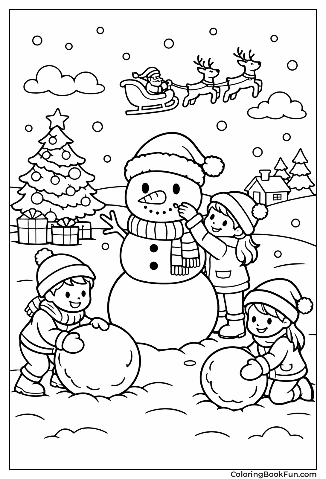 Kids Roll Snowman Balls