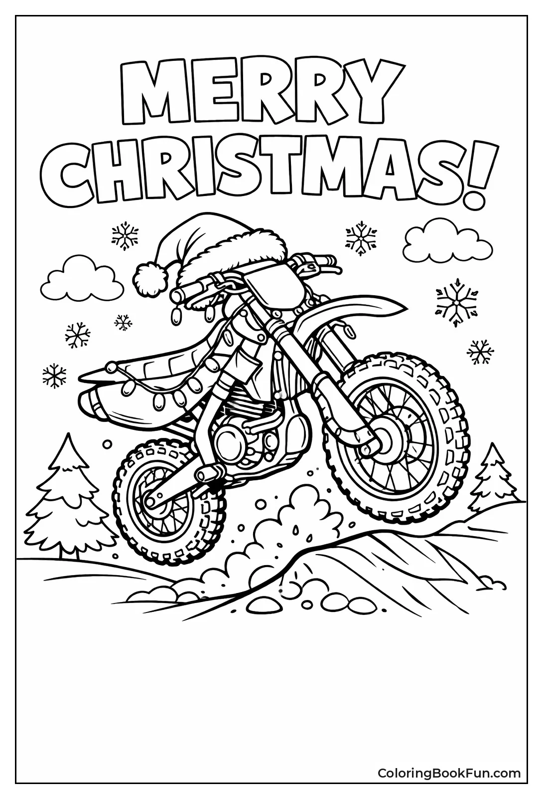 Christmas Santa Dirt Bike