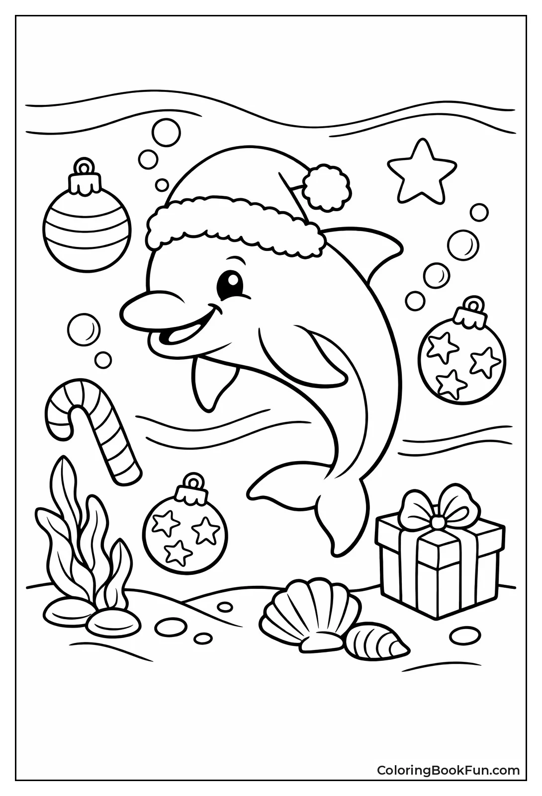 Christmas Dolphin Santa Hat