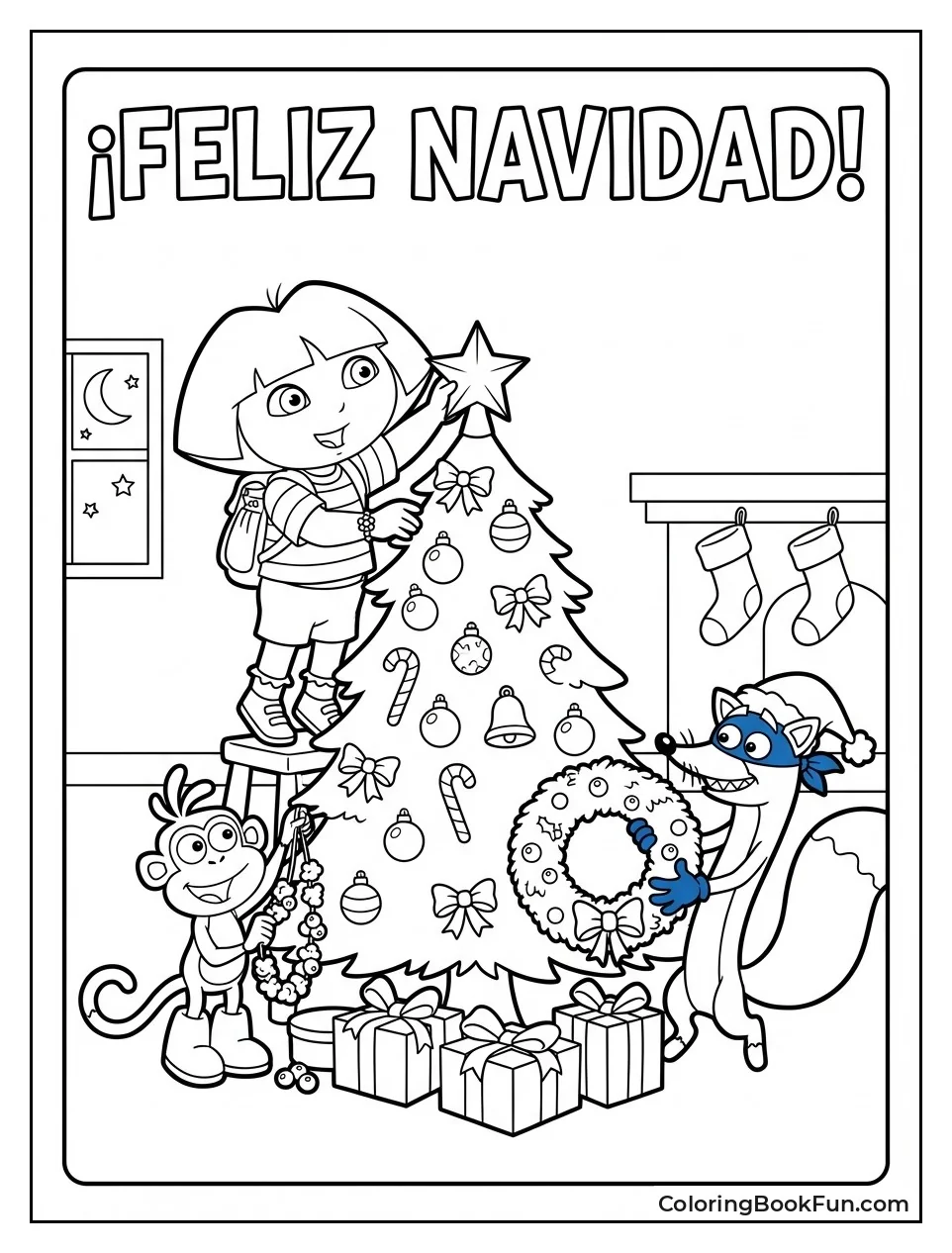 Dora Decorates Christmas Tree