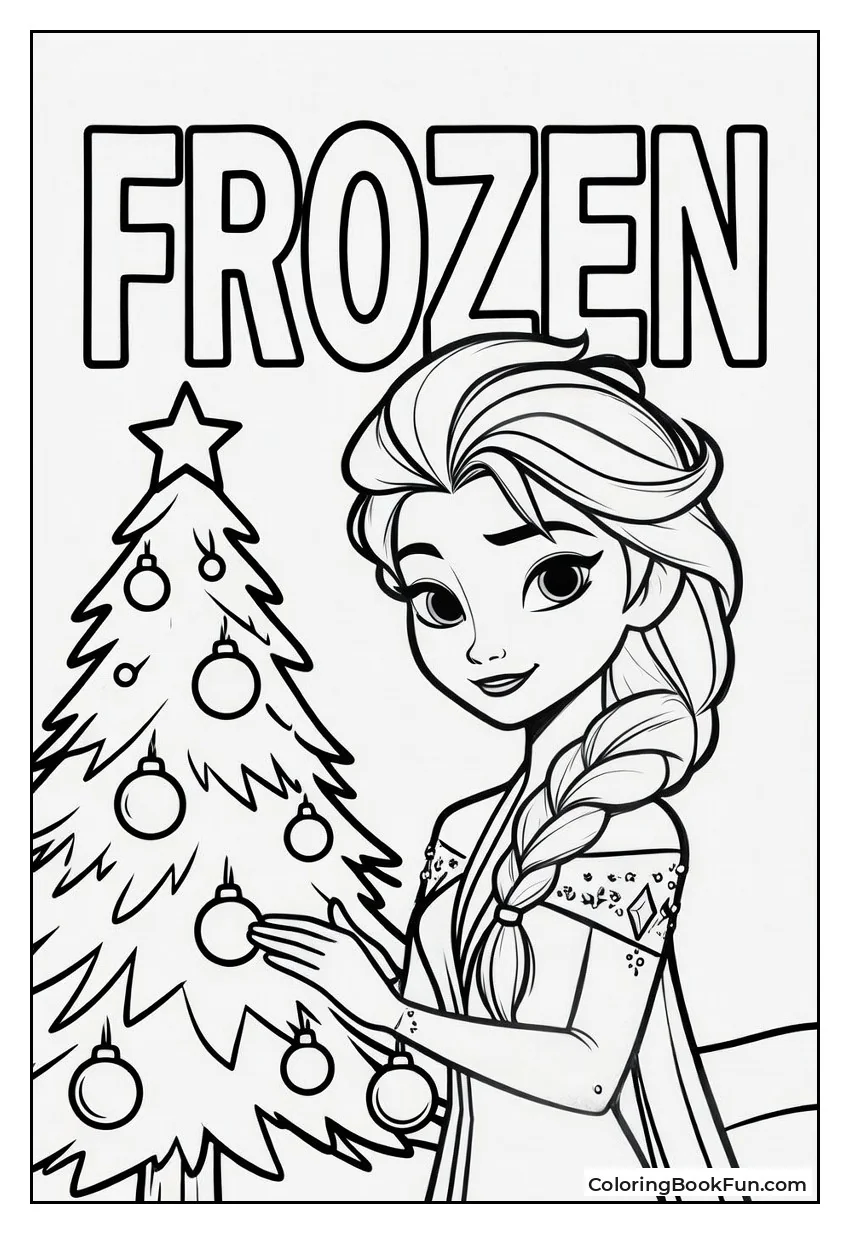 Elsa Decorates Christmas Tree