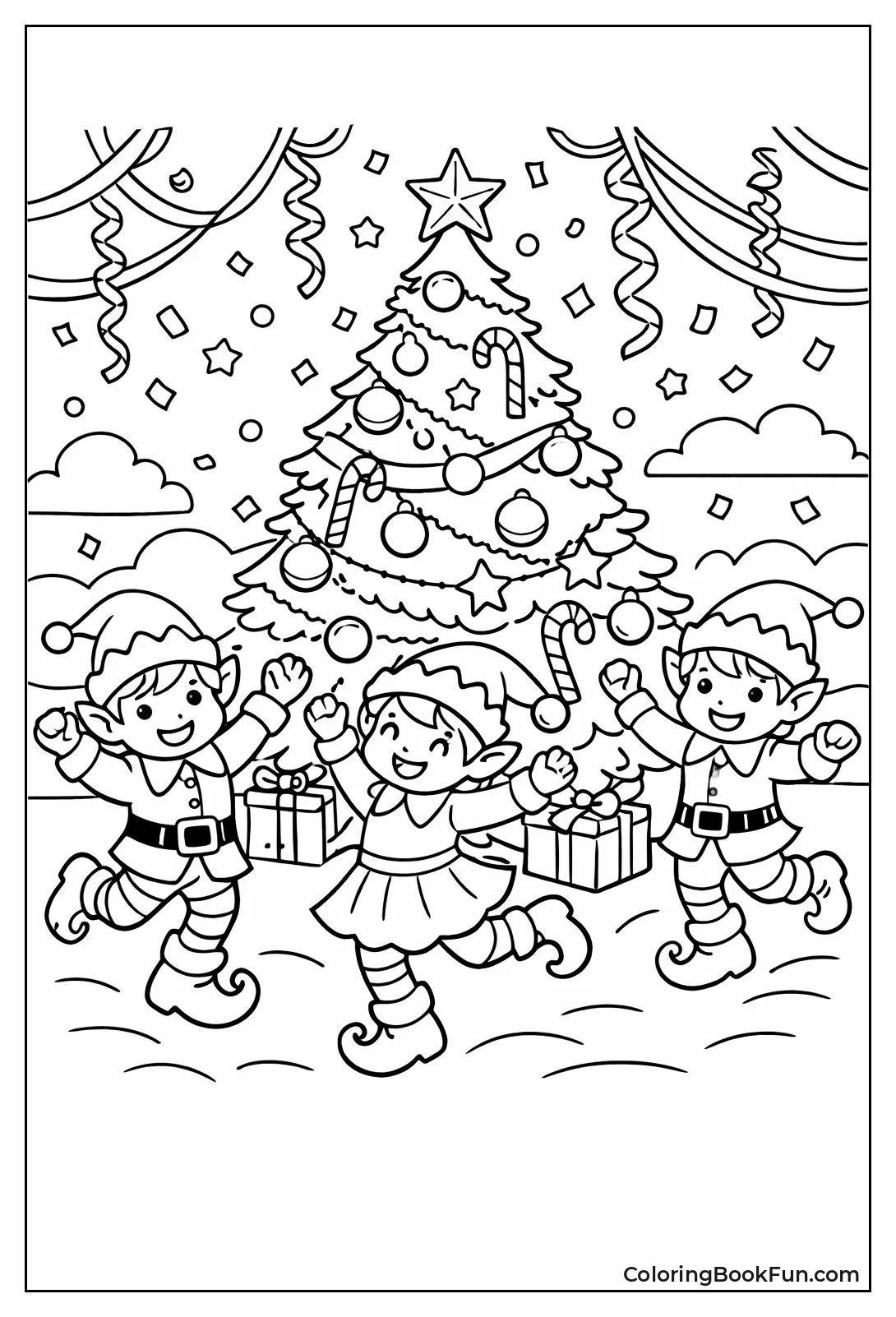 Dancing Elves around Tree