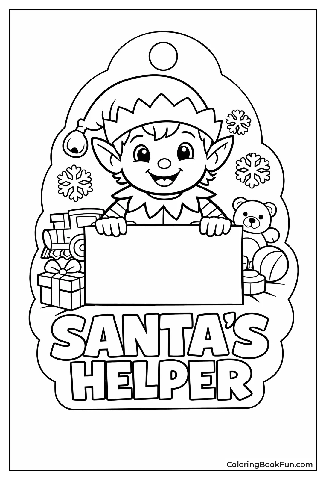 Hanging Elf Door Sign