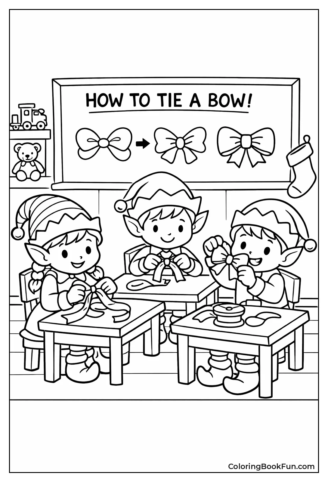 Elves Learning Bow Tying