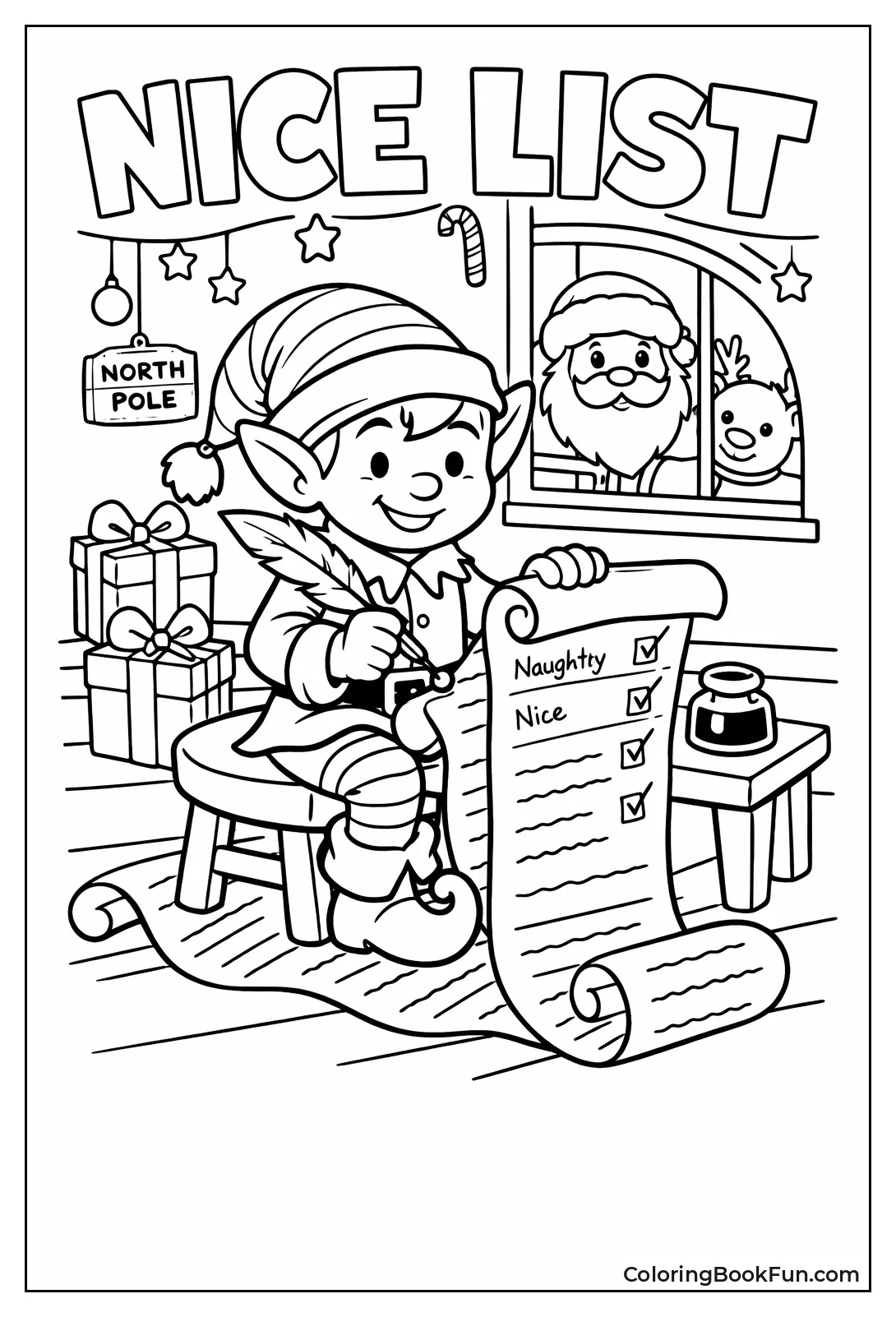 Elf Checking Naughty List