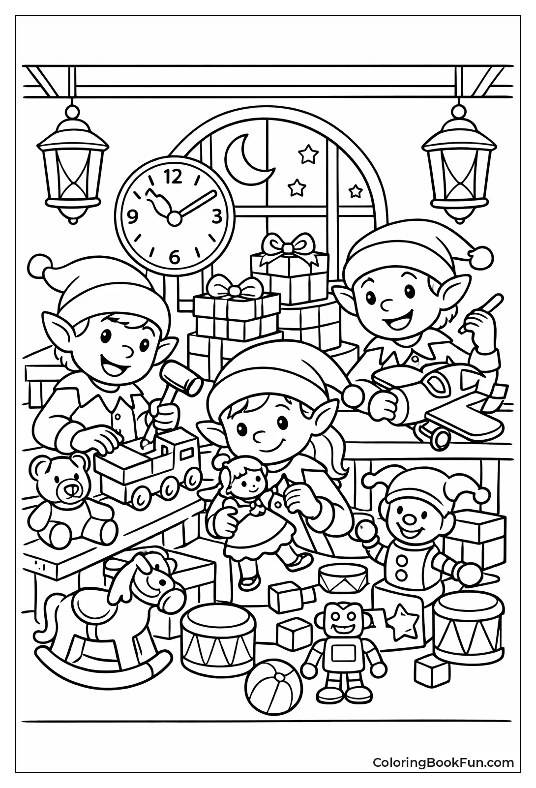 Elves Working Night Workshop