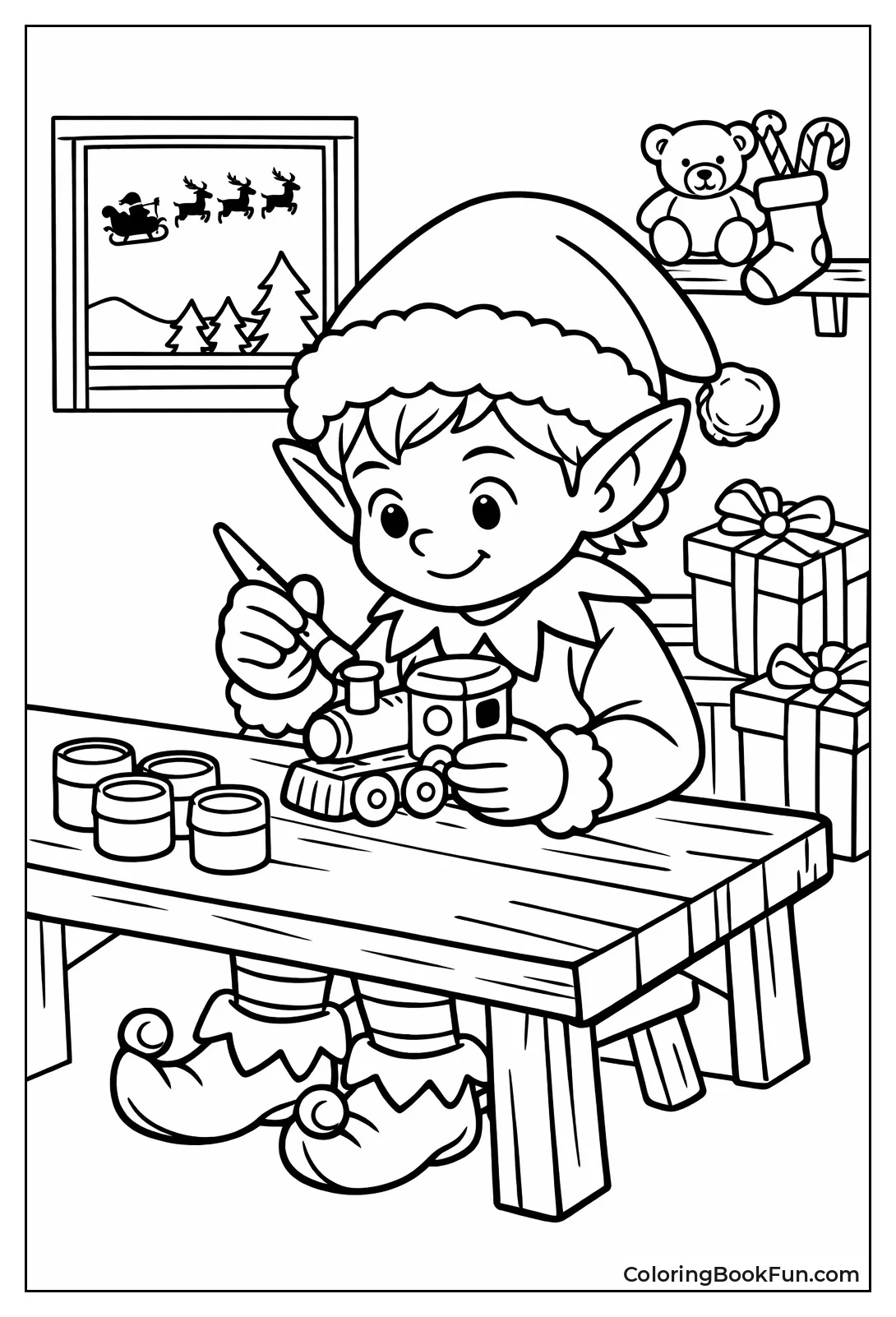 Elf Painting Toy Train