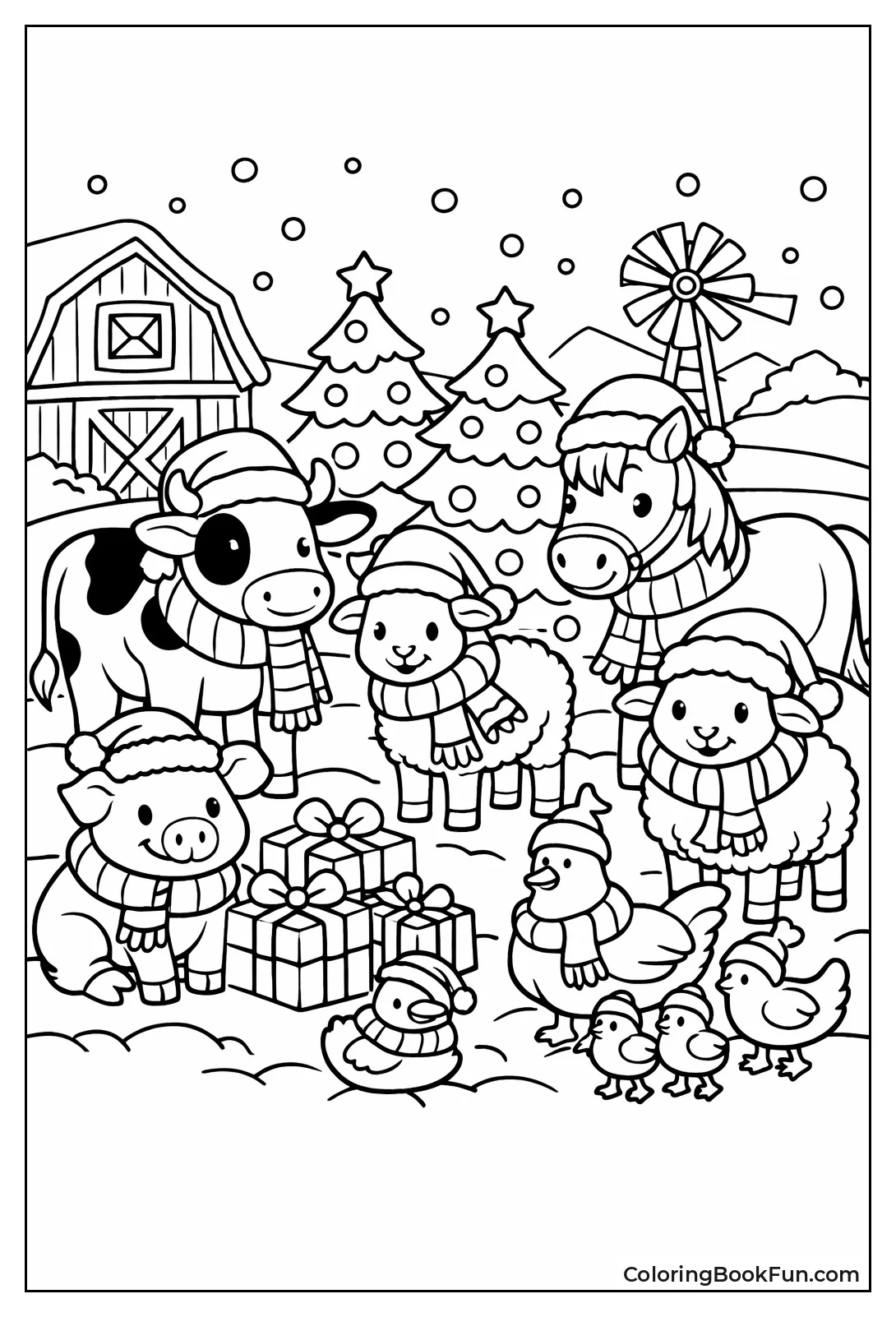 Christmas Dressed Farm Animals