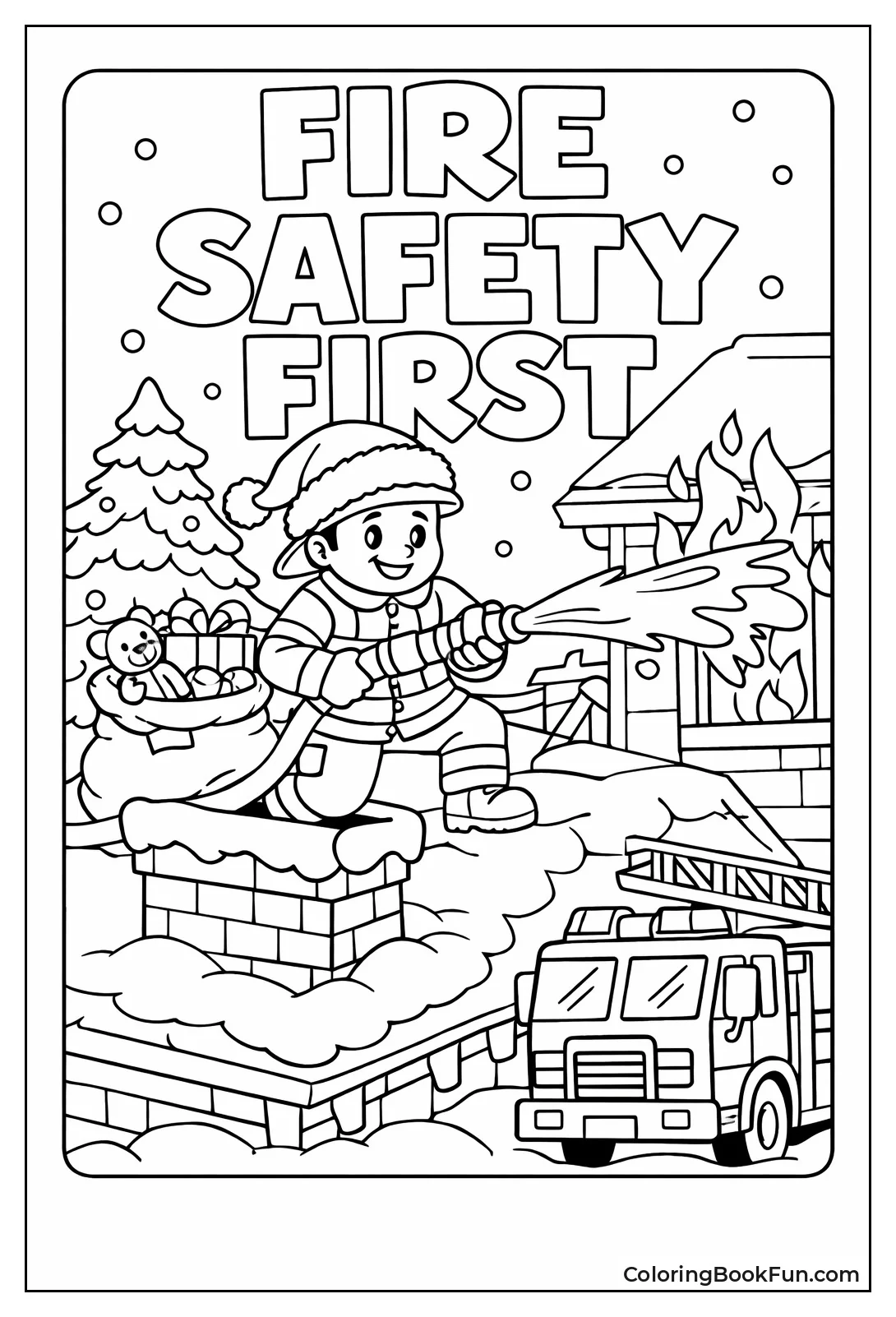 Christmas Fireman Santa Hat