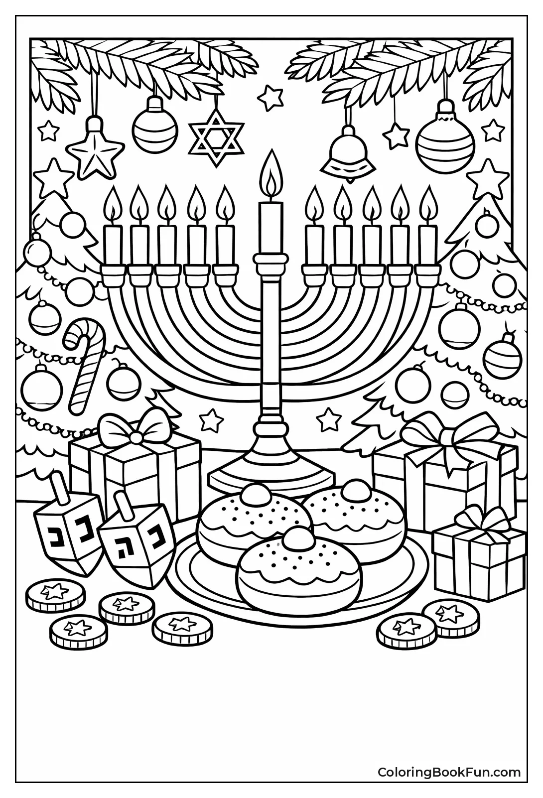 Menorah Meets Christmas Tree
