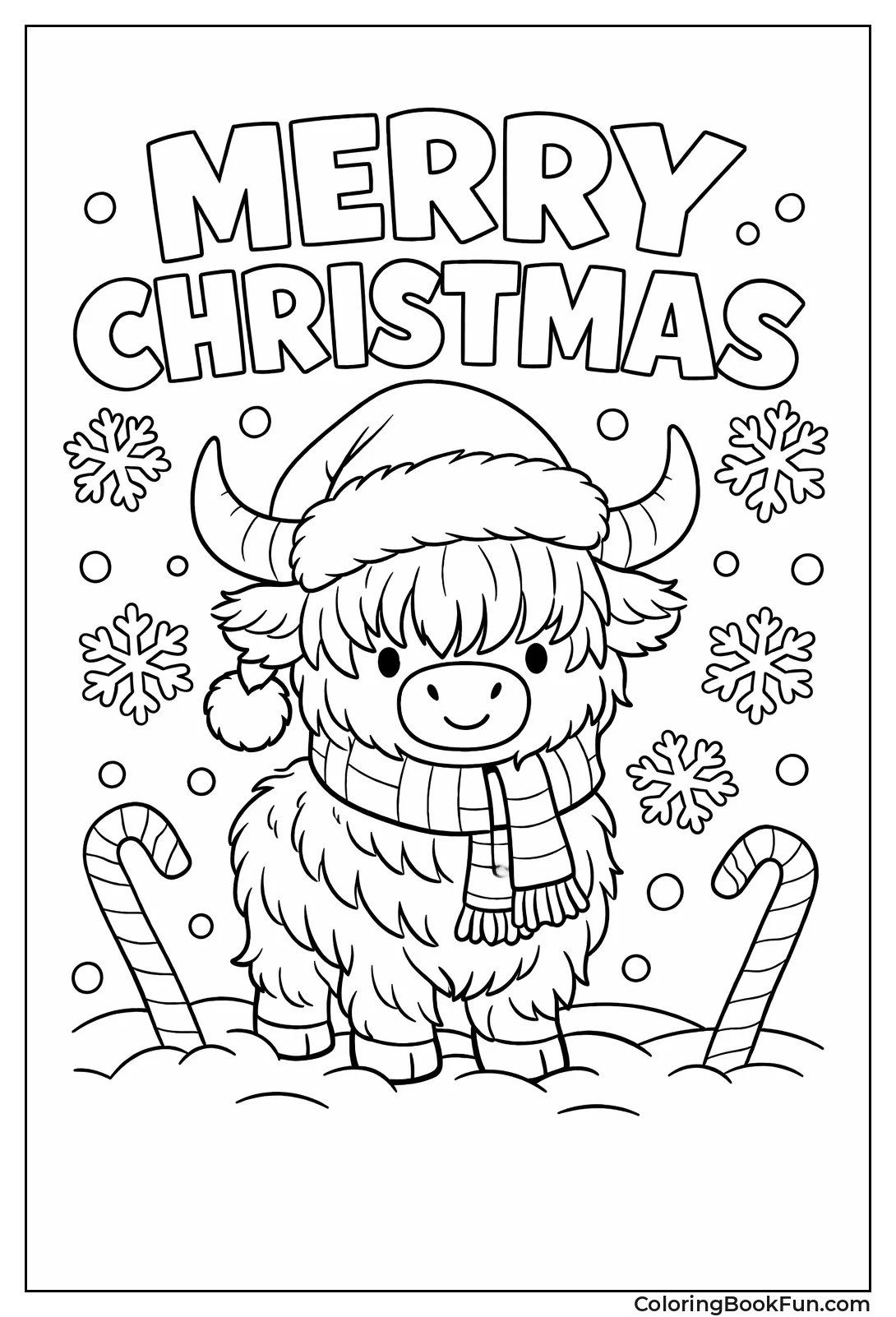 Festive Christmas Highland Cow