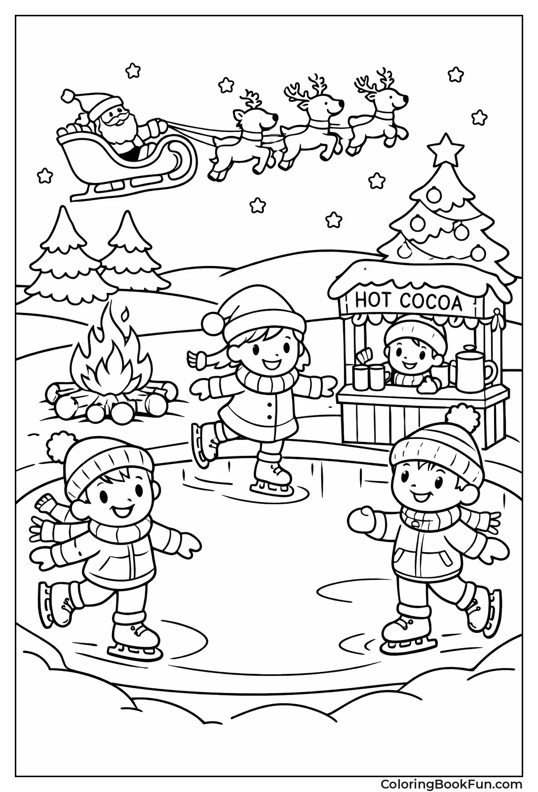 Kids Skate Frozen Pond