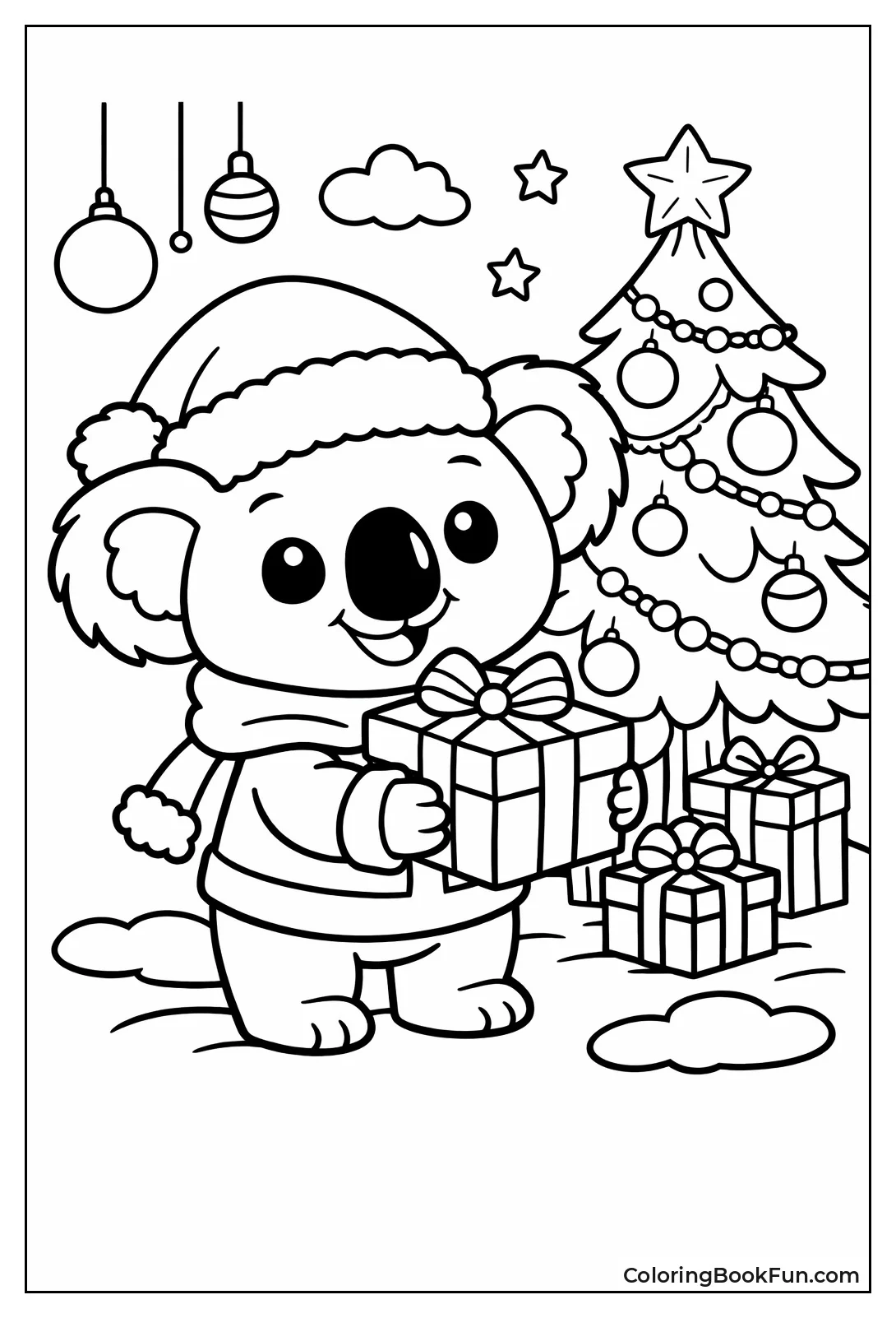 Christmas Koala with Santa Hat