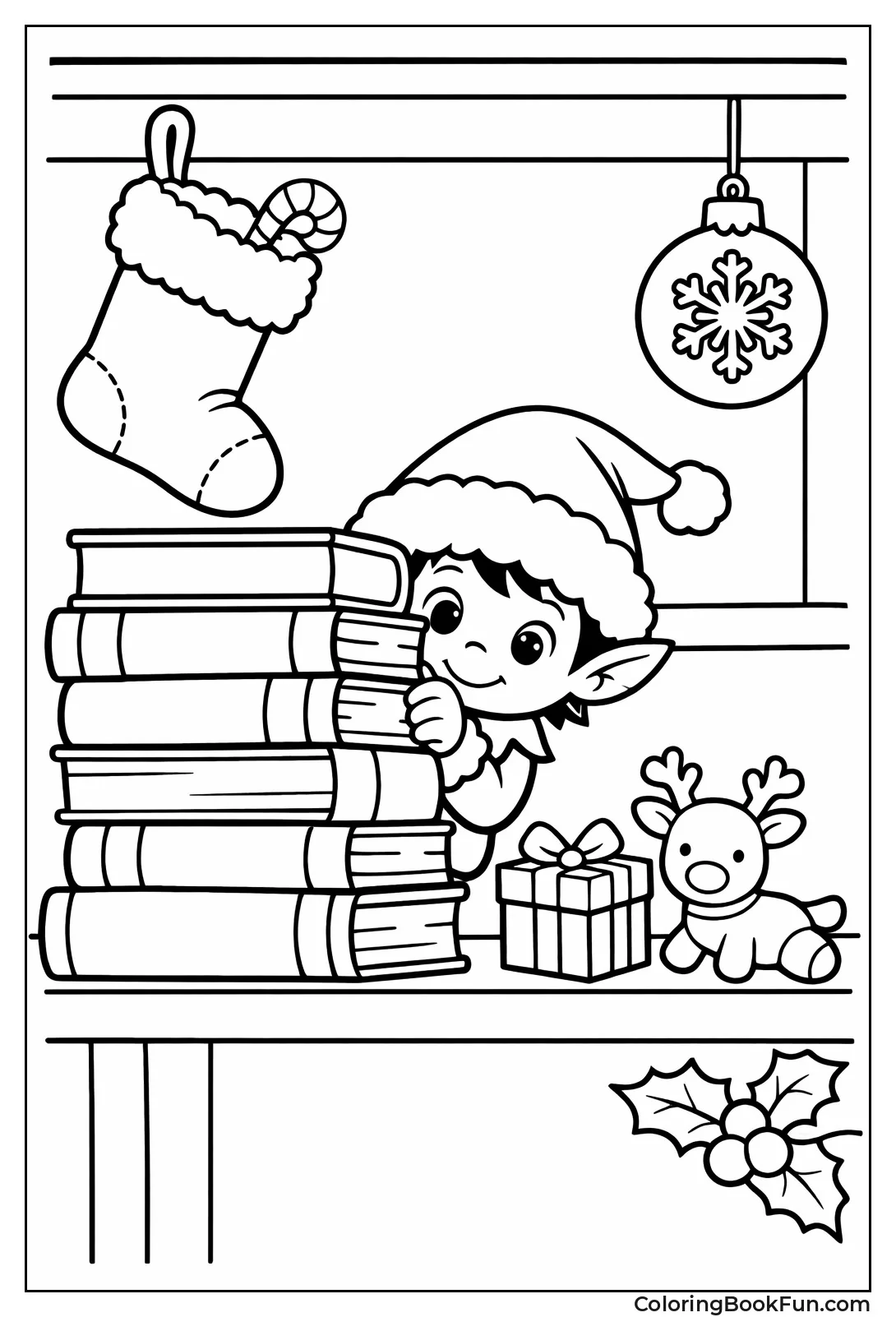 Elf Peeks from Books