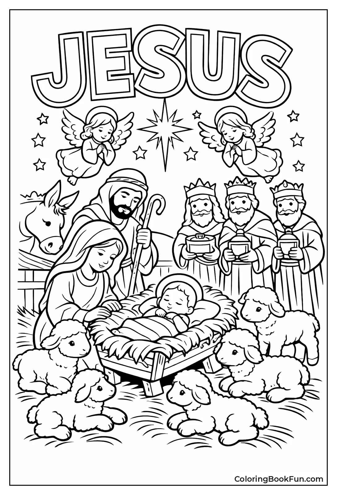 Jesus with Gentle Lambs