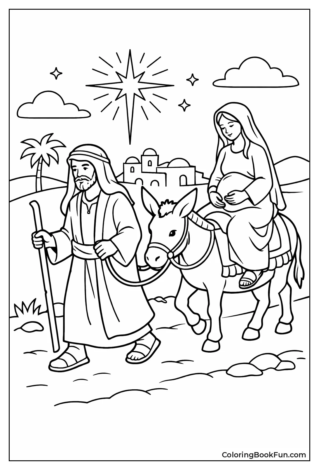 Joseph Leads Mary Donkey