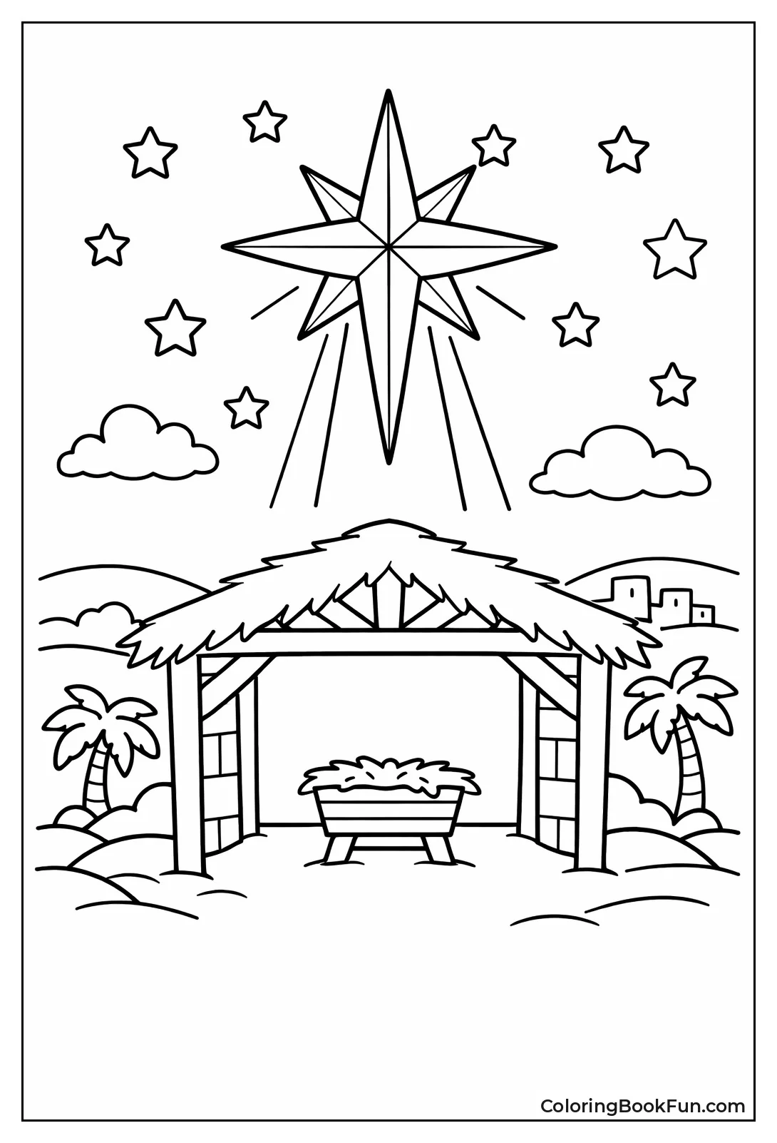 Nativity Star over Stable