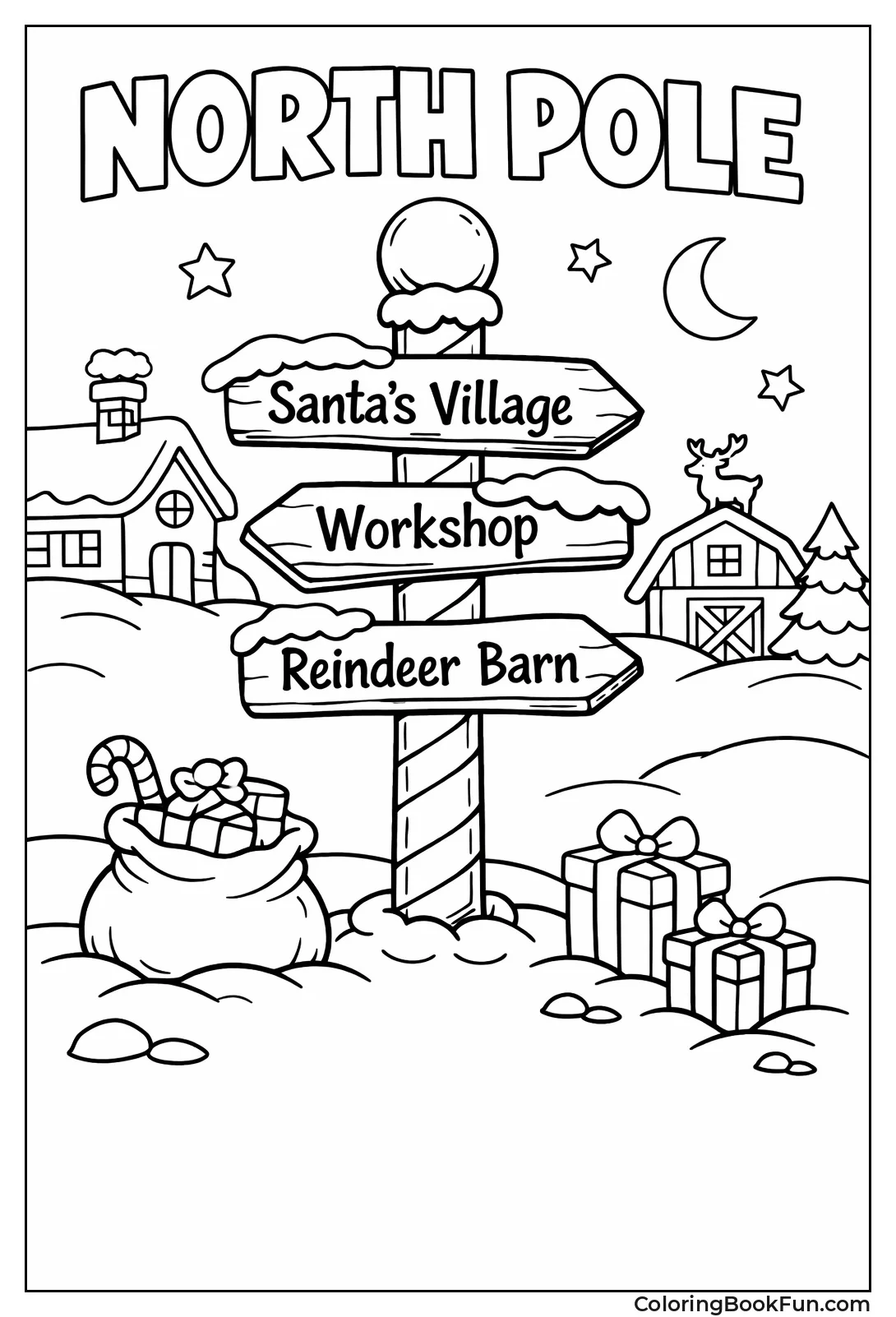 Signpost Points to Pole