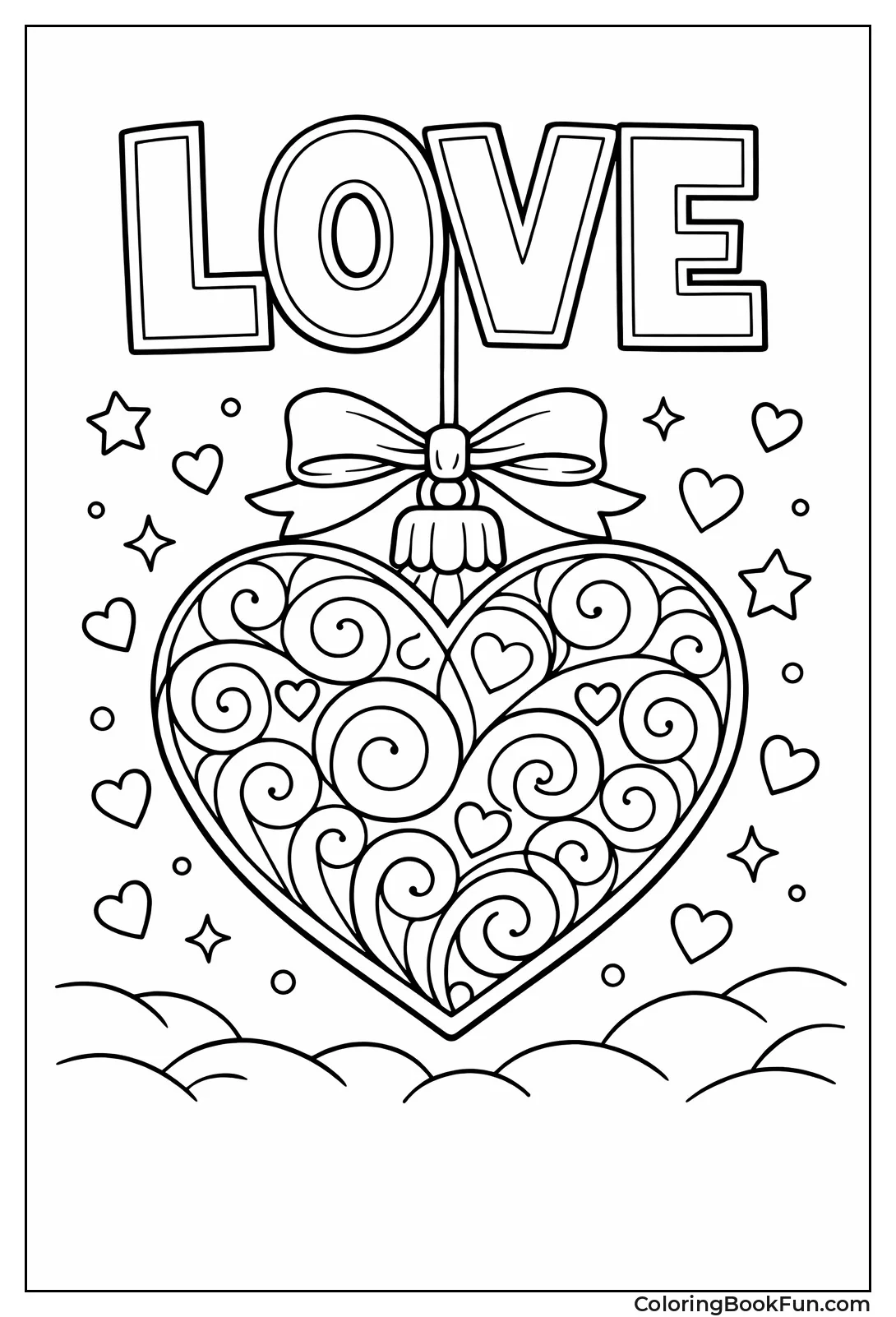 Heart Ornament with Swirls