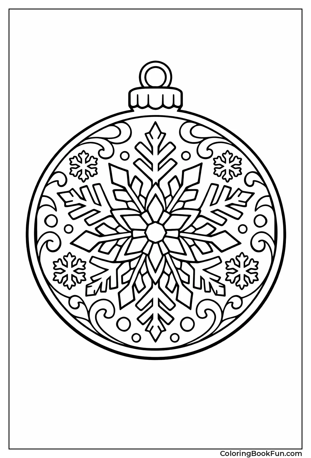 Detailed Snowflake in Frame