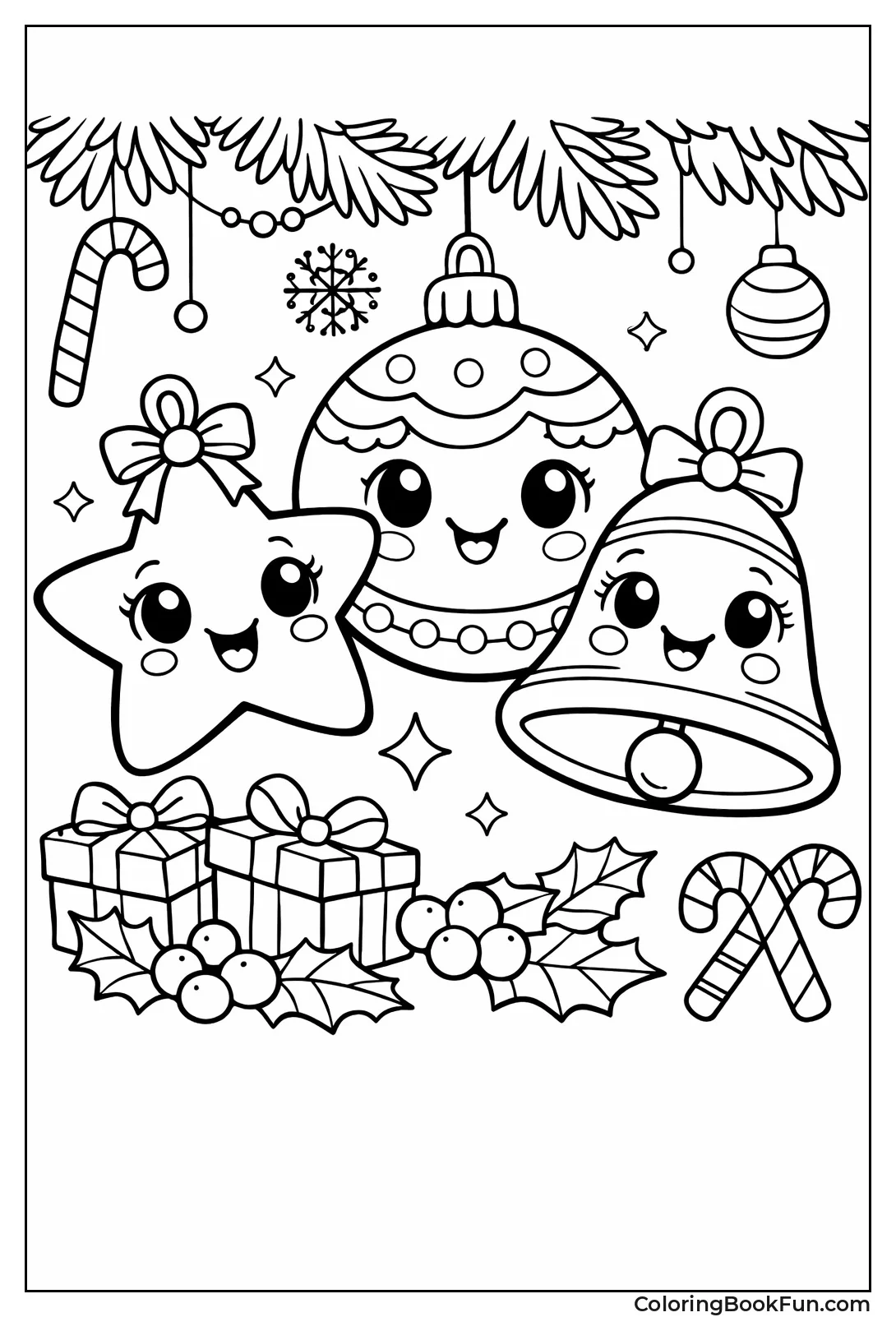 Cute Ornament Friends Smiling