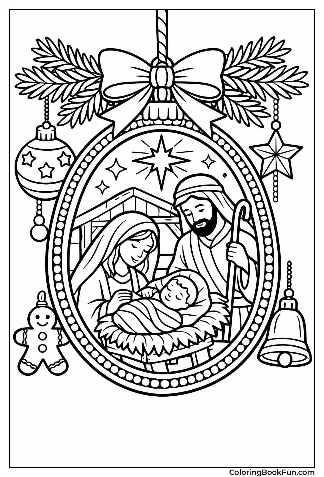 Nativity Scene in Oval